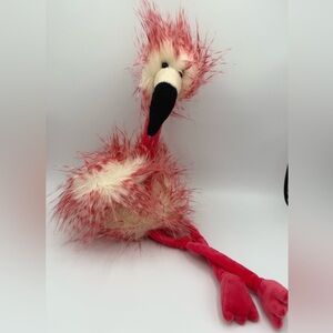 Jellycat London Plush Flora Flamingo Fluffy Stuffed Animal Coral Pink 21"